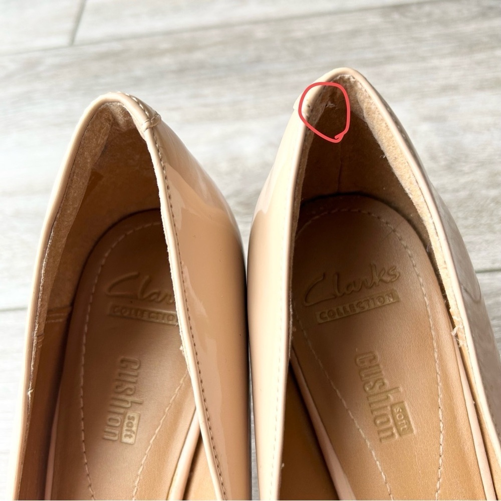 Clarks Soft Cushion Patent Leather Round Toe Pumps - Picture 16 of 16